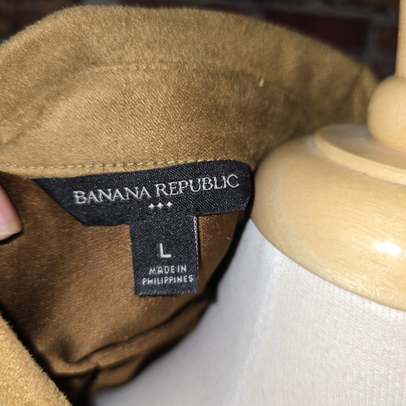 Banana Republic Tan Suede Feel Blouse Size L - Picture 8 of 8